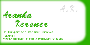 aranka kersner business card